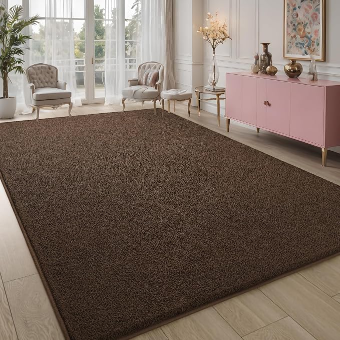 Pettop 4x6 ft Brown Area Rugs for Bedroom Living Room, Washable Memory Foam - Image 7