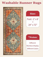 SERISSA Boho Washable Runner Rug, 2x6 Rug Non-Slip Tribal Hallway Kitchen - Image 6