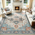 Lofus 8x10 Washable Rugs Non-Slip, Vintage Floral Area Rug by Lofus