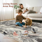 DMOYEST 9x12 Area Rug for Living Room:Washable Modern Neutral Abstract Rug - Image 2