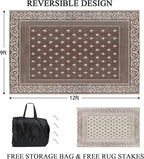 Pauwer 9'x12' Reversible Outdoor Rug, Waterproof Plastic Straw Area Rug - Image 2