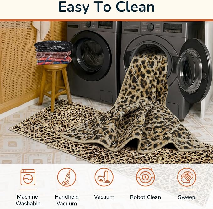 BESTSWEETIE Area Rug 5x7 Rug Machine Washable Non-Slip Low Pile Print Pattern - Image 3