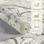 cotiled 9x12 Area Rug Machine Washable Vintage Carpet - Image 2