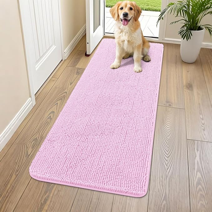 Smiry Dog Door Mat for Muddy Paws 47x24, Absorbent Dirt Trapper, Non-Slip by Smiry