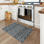 KUTA Washable Non-Slip Rugs for Entryway 2x3, Dark Grey Beige Moroccan Boho - Image 2