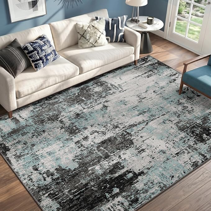 RELEANY Washable Area Rugs 5'x7' Non-Slip Modern Abstract Soft by RELEANY