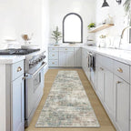 2'6''x8' Runner Rugs Washable Rug: Modern Abstract Hallway Runner Rug Indoor by GENTDRIZZ