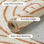 DCX Beige Machine Washable Area Rug 9x12, Midcentury Modern Non Slip Stain - Image 8