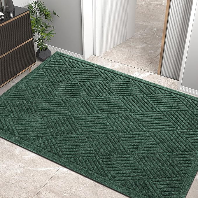 HIYARD Sturdy Front Door Mat, Absorbent Muddy Dirt Resist Welcome Door Mats by HIYARD