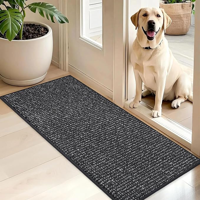 BEQHAUSE Dirt Trapper Door Mat 20" x 48", Non-Slip Washable Doormats Entrance by BEQHAUSE