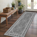 Lessymo 2 x 6 Runner Rug, Machine Washable Area Rugs Boho Faux Wool Low Pile by Lessymo