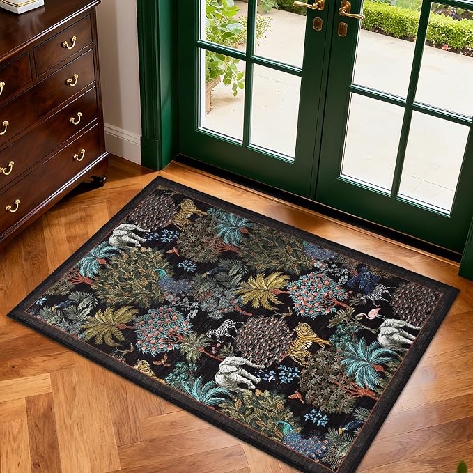 GarveeHome Jungle Rug 2x3 Animal Print Rugs Non Slip Washable Front Door Rug - Image 3