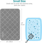 Conlun PVC Cat Litter Mat 24x15 Inch Grey, Less Waste Cat Litter Box Mat - Image 2