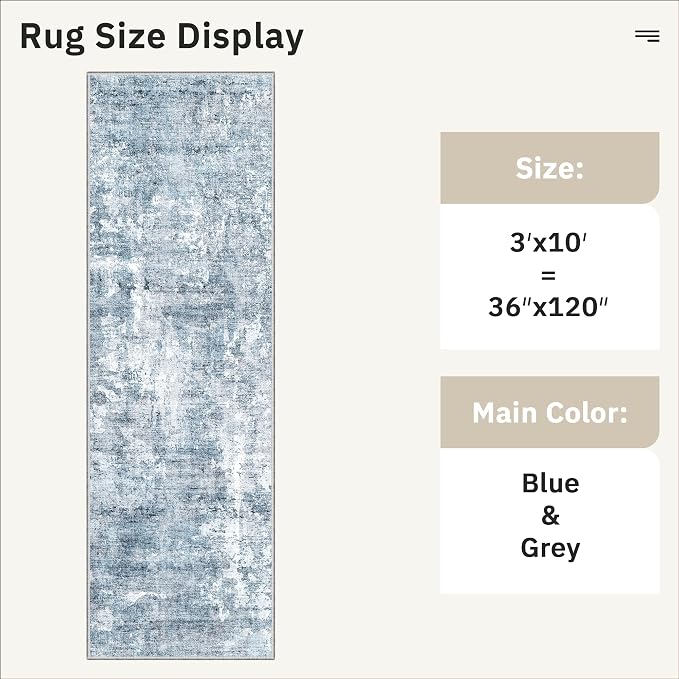 Soalmost Runner Rug 3x10 Washable Non-Slip Hallway Runner Rugs - Image 5