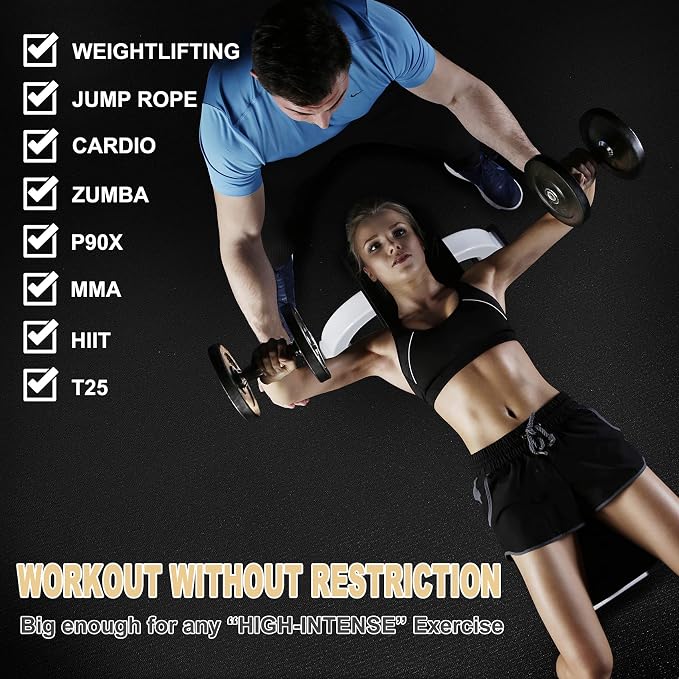 GXMMAT Extra Large Exercise Mat 16'x6'/12'x6'/10'x6'/8'x6', Extra Wide Workout - Image 3
