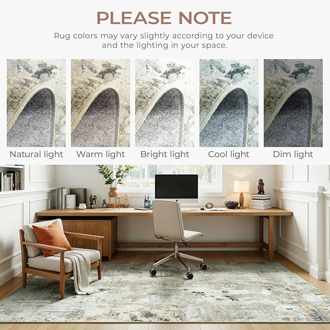 3x5 Rugs for Entryway Non-Slip Washable, Abstract Soft Area Rugs for Living Room - Image 3