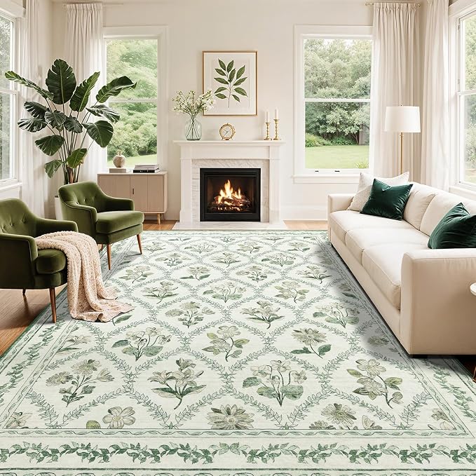 LIANLAM Checkered Rug 8x10 Area Rugs by LIANLAM