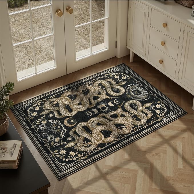 DCX Washable 2x3 Snake Rug, Soft Low Pile Carpet, Kid & Pet Friendly by DCXWashableRug