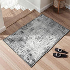 Entrance Rugs Indoor 2x4 Grey Entry Rug Washable Abstract Black Small Area Rug - Image 3
