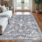 KILOCOCO Area Rug 5x7 Living Room Rug Washable Printed Vintage Floral Non Slip by Kilococo