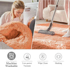 OLANLY Muted Orange Round Rugs for Bedroom - Image 3