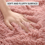 Tepook Blush Pink Area Rugs for Living Room Girls Bedroom, 9x12 Fluffy Shaggy - Image 6