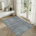 Latte&Fog 2x3 Entryway Rug, Small Vintage Blue Door Mat, Washable Kitchen Rug by LatteFog