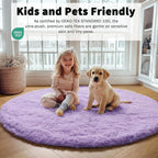 ONASAR Light Purple Round Area Rugs 5ft, Soft Bedroom Circle Rug Floor Mats - Image 4