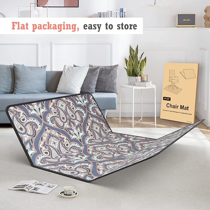 Heavy Duty Office Chair Mat for Carpet and Hardwood Floor Bohemian Desk Chair - Image 4