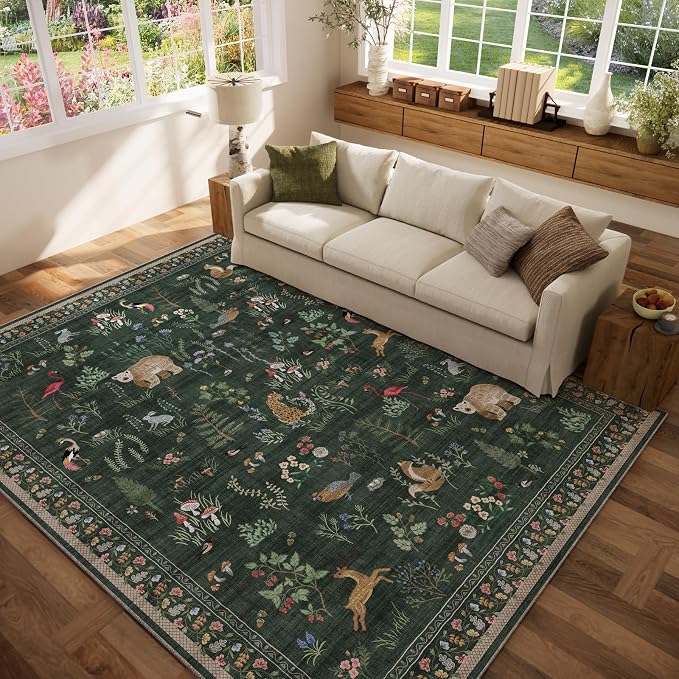 Machine Washable Rugs for Living Room: 6x9 Area Rugs for Bedroom Vintage Rugs - Image 8