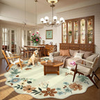 Lahome Floral Washable Round Area Rug, Soft Round Rugs 6ft Ultra-Thin Non-Slip - Image 2