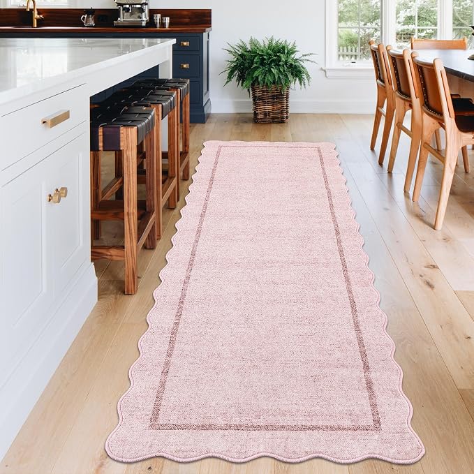 GarveeHome Scalloped Washable Runner Rug 2x6 Runner Non Slip Kitchen Rug Modern - Image 3