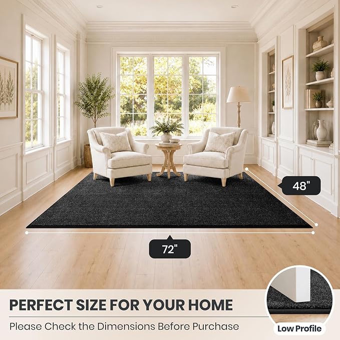 PURRUGS Easy Care Area Rug 4ft x 6ft, Non-Slip Machine Washable Entryway Rug - Image 8