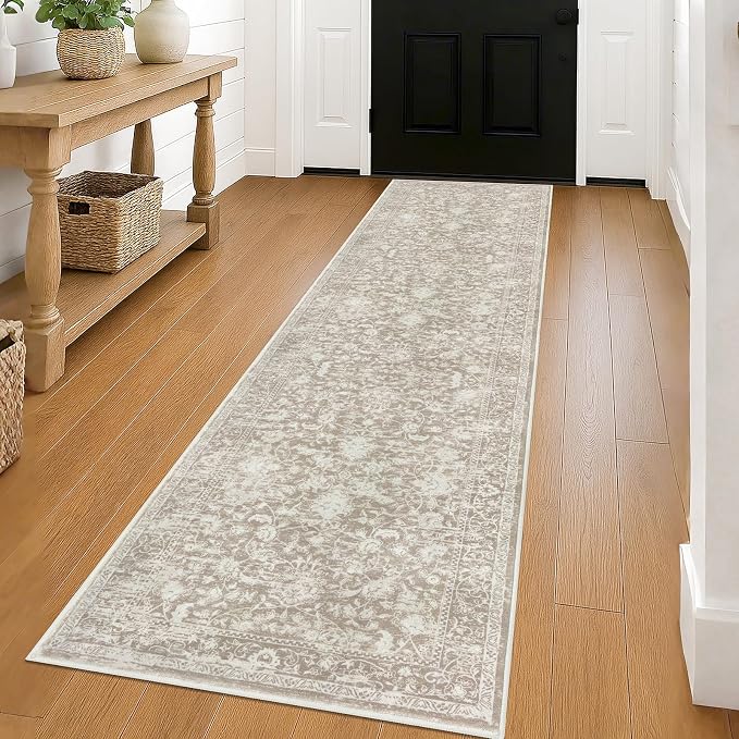 KILOCOCO Hallway Runner 2x8 Rug Runner Printed Vintage Floral Washable Kitchen by Kilococo