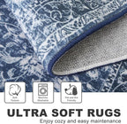 KILOCOCO Area Rug 5ft Round Living Room Rug Washable Printed Vintage Floral - Image 7