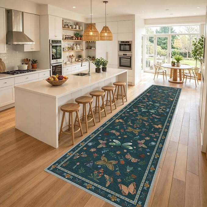 Rugxara 2x10 Floral Runner Rug, Washable Runners - Image 2