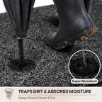 PURRUGS Dirt Trapping Door Mat 32" x 47", Non-Slip Machine Washable Entry Rug - Image 2