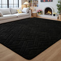 4x6 Black Washable Area Rug for Bedroom, Modern Geometric Shag Non-Slip Living by VisittheFlagover