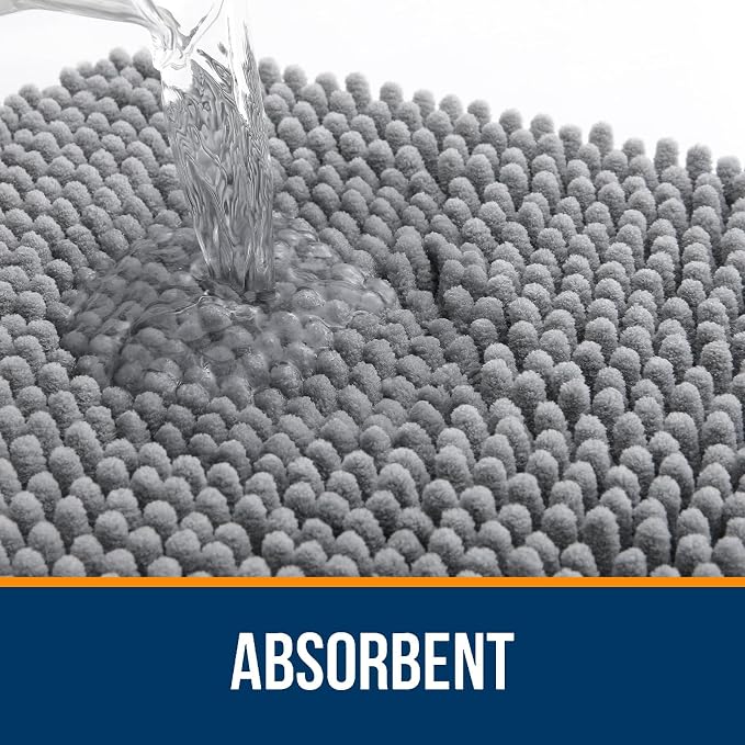 OLANLY Toilet Rugs U-Shaped 24x24, Extra Soft Absorbent Chenille Contour - Image 4