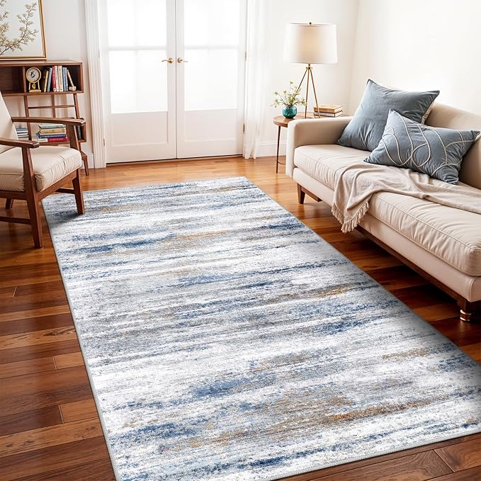 5x10 Area Rug for Living Room: Non-Slip Washable Rugs for Dining Room Bedroom by WIEVEDENS