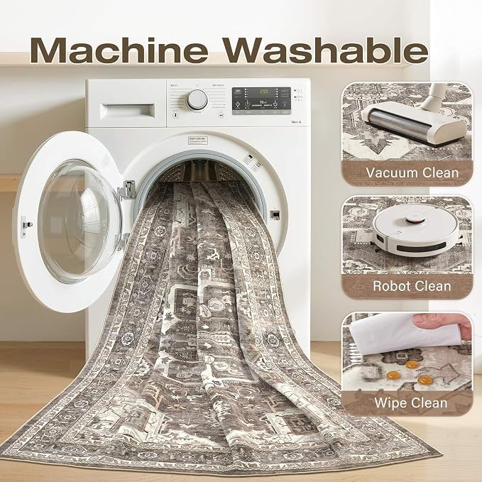 Washable 5x7 Area Rug for Living Room - Image 2