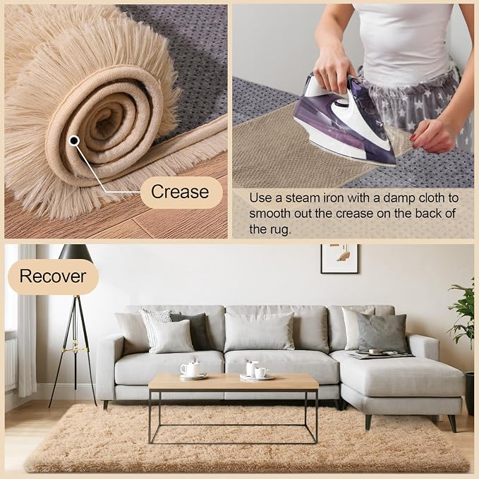 Mugorn 6x9 Rugs for Living Room, Large Fluffy Area Rugs for Bedroom, Soft - Image 5