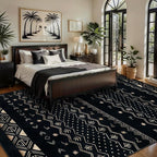 SERISSA 6x9 Area Rugs for Living Room, Washable Non-Slip Black Gold Grad Boho - Image 2