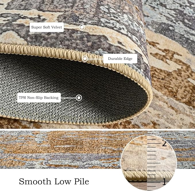 Toneed Entryway Runner Rug 2x6 for Hallway Kitchen, Washable Non-Slip Rug - Image 6