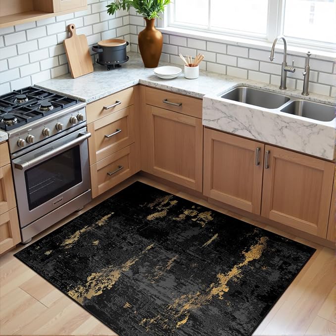 RELEANY Washable Area Rugs 3'x5' Non-Slip Modern Abstract Soft - Image 2