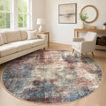IOHOUZE Abstract Round Area Rug 8 Ft Washable Circle Rugs Large Round Rug Non by iOhouze