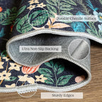 Dark Navy Floral Entry Rug - Image 2