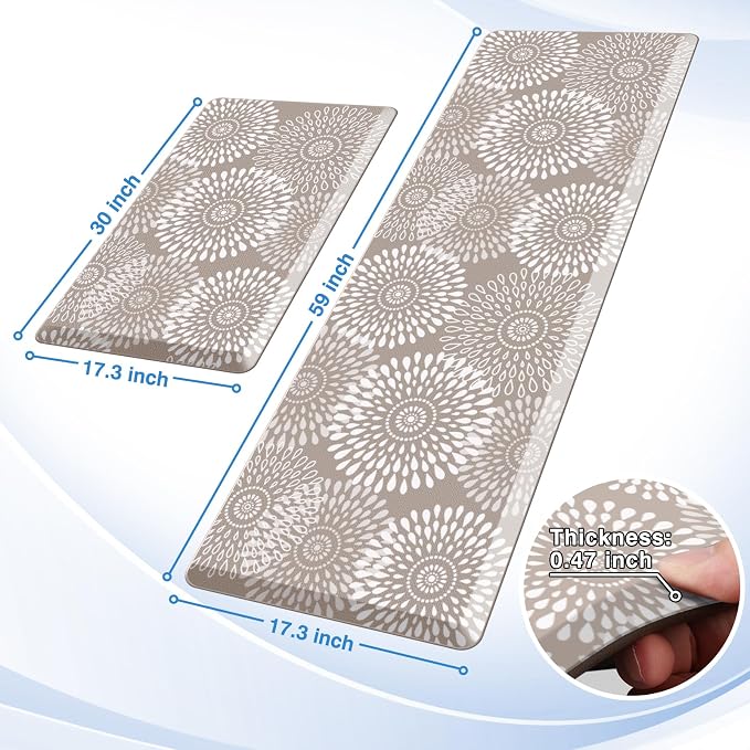 LuxStep Kitchen Mats for Floor, 0.47 inch Thicker Cushioned Rug Anti-Fatigue - Image 3