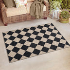 Lahome Checkered Easy Jute 3x5 Entryway Front Porch Rug, Washable Farmhouse - Image 8