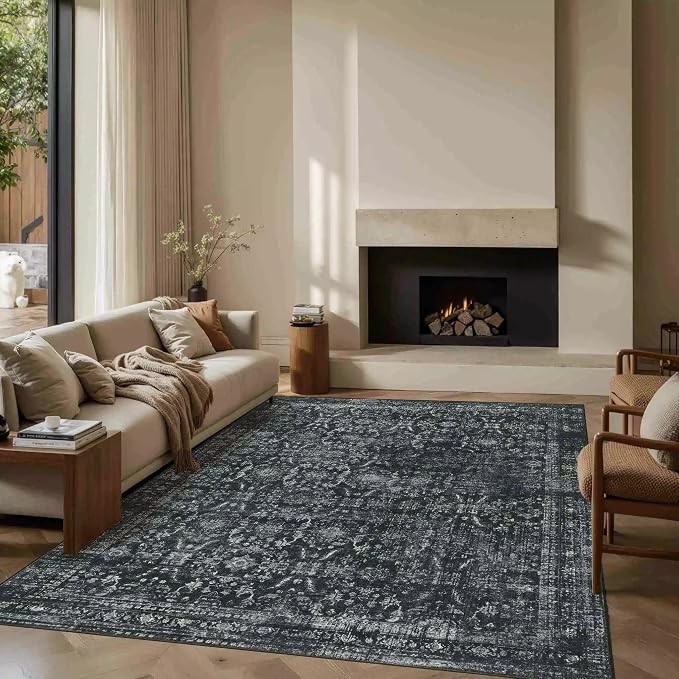 Rugxara 5x7 Area Rugs for Living Room Bedroom, Washable Rug, Non Slip & Low - Image 5